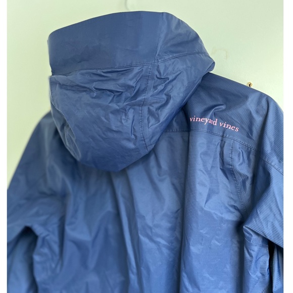 Vineyard Vines Stow & Go Raincoat Blue Pink Hood XS - Picture 6 of 12
